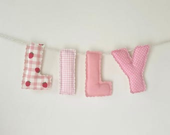 Custom Fabric Name Banner Nursery Fabric Letters Personalised Name Bunting Garland For Baby Shower Keepsake Gift For Newborn Baby Room Decor
