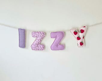 Fabric Letters Name Banner Nursery Decor Name Bunting Personalised Baby Keepsake Gift For Baby Nursery Wall Decor Over Crib Banner With Name