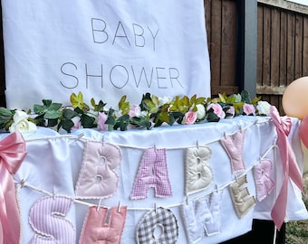 Baby Shower Fabric Sign Personalised Fabric Baby Banner For Party Shower Baby Gift Idea For New Parents Celebration Gift For New Born Baby