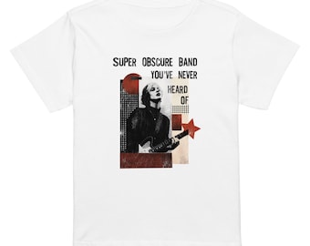 Indie Band Graphic Tee: “Super Obscure Band” High-Waisted T-Shirt