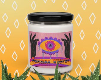 Buenas Vibras Soy Candle: Boho Home Decor, Manifestation Candle