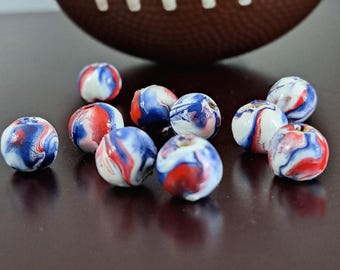 10 mm NY Giants-pärlor / Buffalo Bills-pärlor (set om 10)