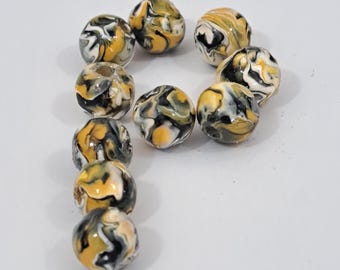 10 mm Pittsburgh Sports-pärlor (set om 10) Steelers, Penguins, Pirates-pärlor
