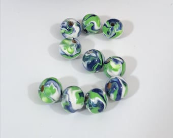 10 mm Seattle Seahawks-pärlor / Sounders-pärlor (set om 10)