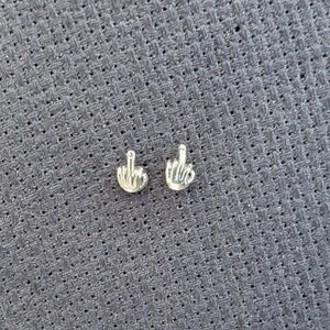 Sterling Silver Middle Finger Earrings