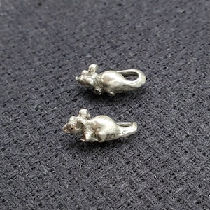 Sterling Silver Rat Earrings