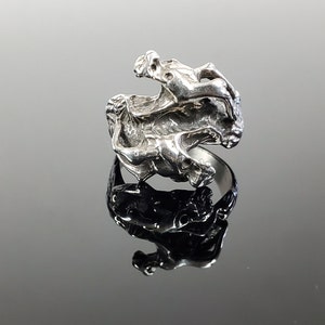 Sterling Silver Double Dragon Ring
