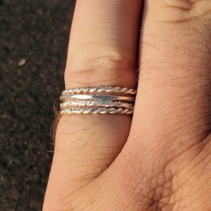 Sterling Silver Stackable, Midi, Knuckle, or Toe Ring Set