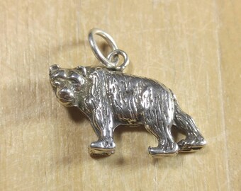 Sterling Silver Grizzly Bear Pendant