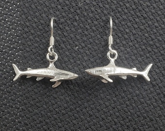 Sterling Silver Shark Earrings