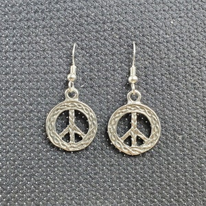 Small Sterling Silver Peace Earrings