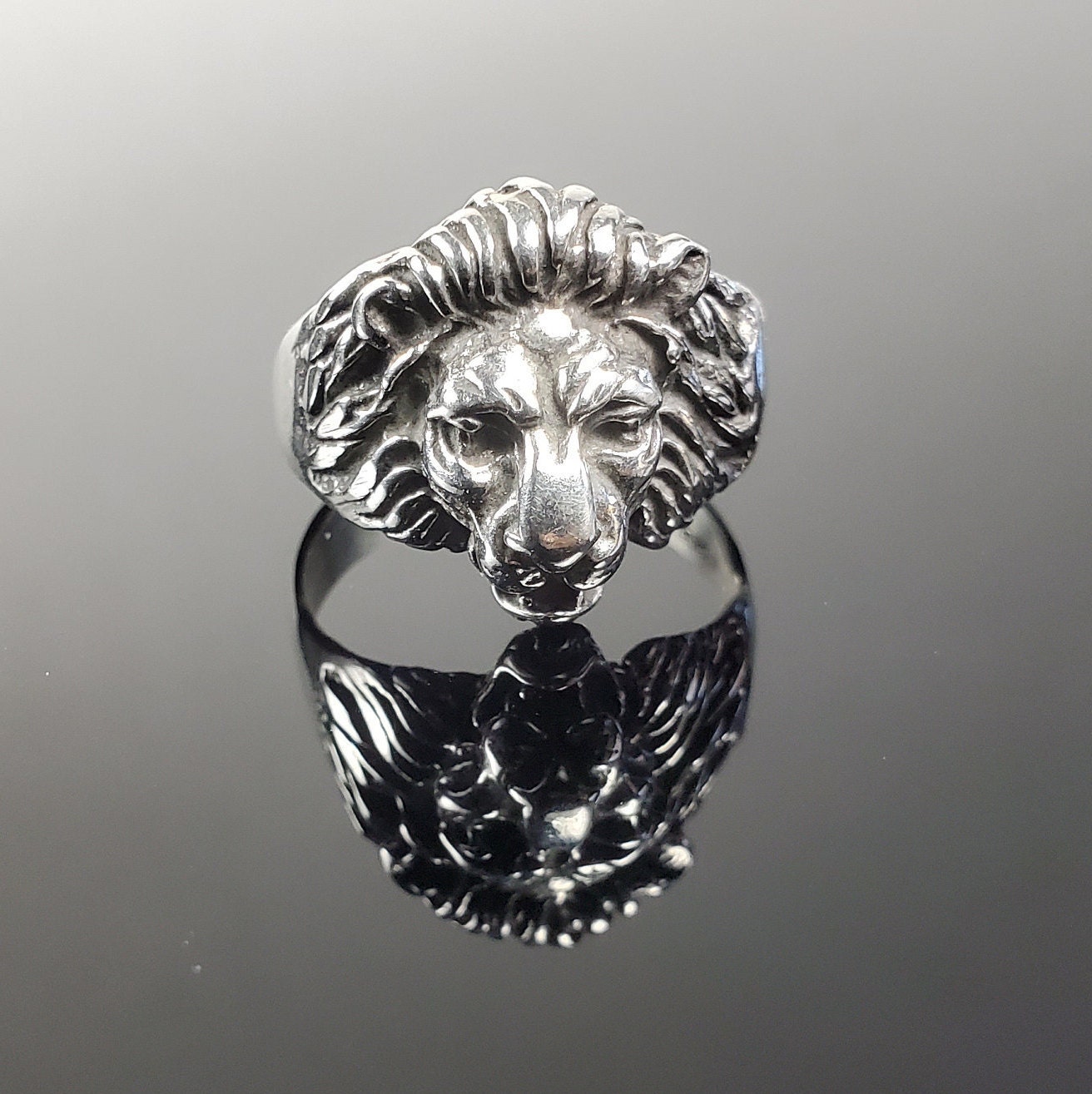 【破損有】重さ約1.2kg　カントリーアーティスト社 スターリングシルバー 豹 SILVER DESIGN LION WIDE RING/シルバー/リング（Sterling