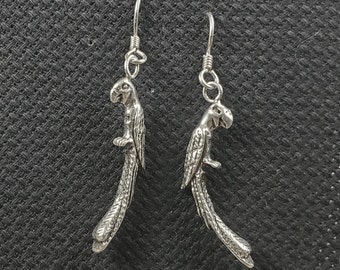 Sterling Silver Parrot Earrings