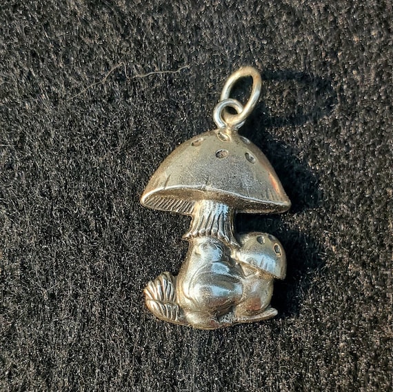Twin Mushrooms Sterling Silver Necklace Twin Mushrooms Sterling Silver Necklace