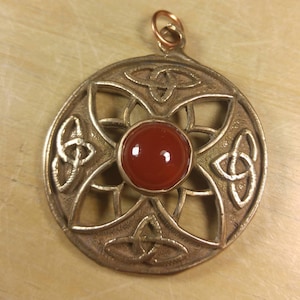 Bronze and Carnelian Celtic Knot Pendant