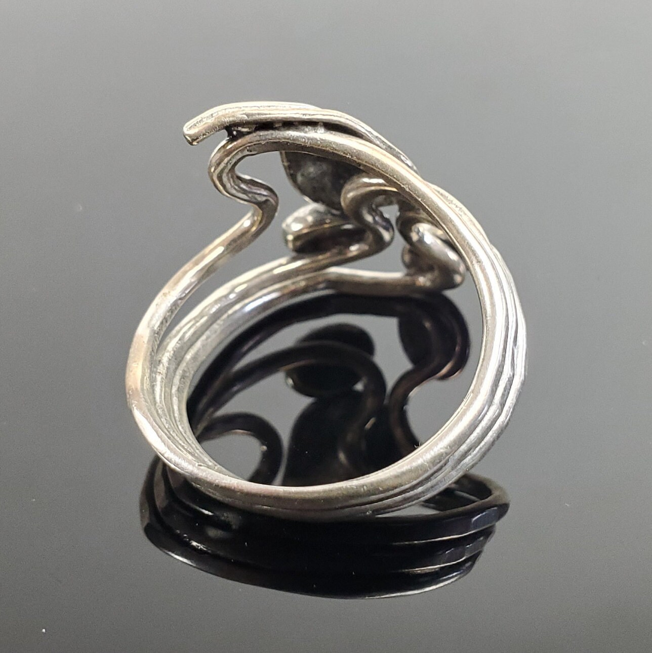 Sterling Silver Feather and Garnet Triple Band Ring - Etsy