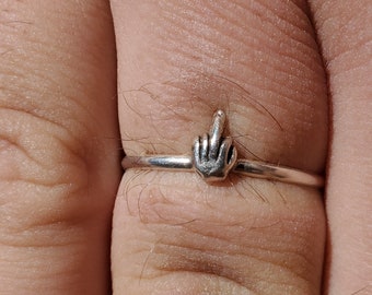 Sterling Silver Middle Finger Ring