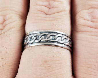 Sterling Silver Chain Ring