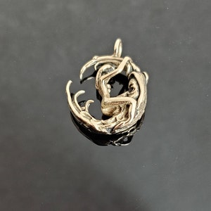 Solid 14K Gold Moon Rider Pendant