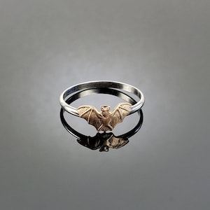 Sterling Silver and Bronze Bat Ring