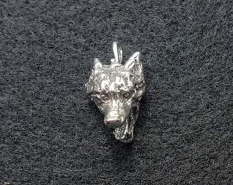 Sterling Silver Snarling Wolf Pendant