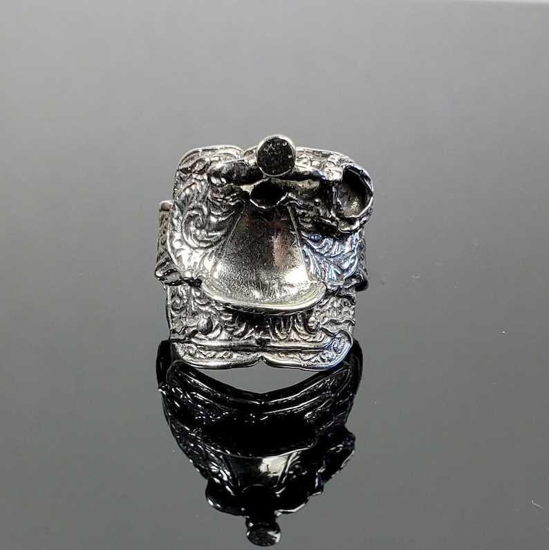 Large Sterling Silver Saddle Ring image 1