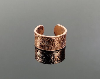 Copper Floral Earcuff