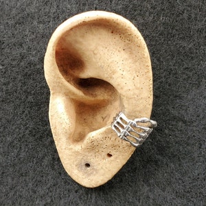 Sterling Silver Skeleton Hand Earcuff
