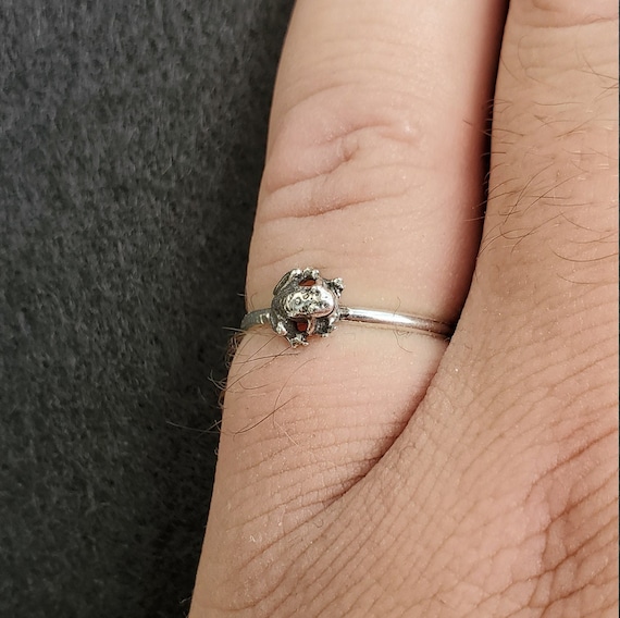 frog ring sterling silver