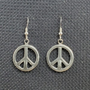 Medium Sterling Silver Peace Earrings