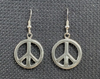 Medium Sterling Silver Peace Earrings