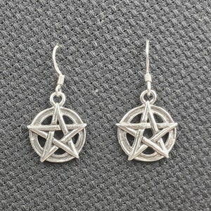 Sterling Silver Pentagram Earrings