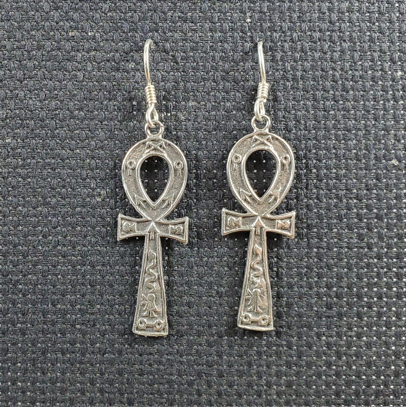Ankh Charm Hoop Earrings In Silver Or Gold By Into The Wanderness
