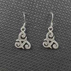 Sterling Silver Triskelion Earrings