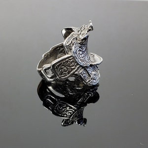 Large Sterling Silver Saddle Ring image 2