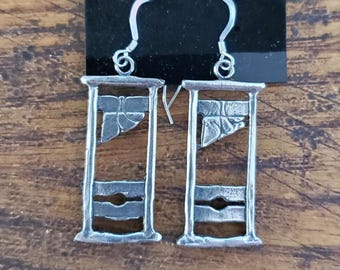 Sterling Silver Guillotine Earrings