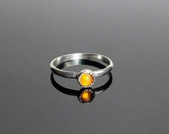 Sterling and Amber Stackable Ring