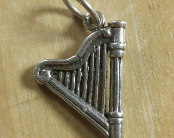 Sterling Silver Harp Pendant