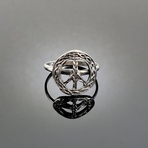 Sterling Silver Peace Sign Ring