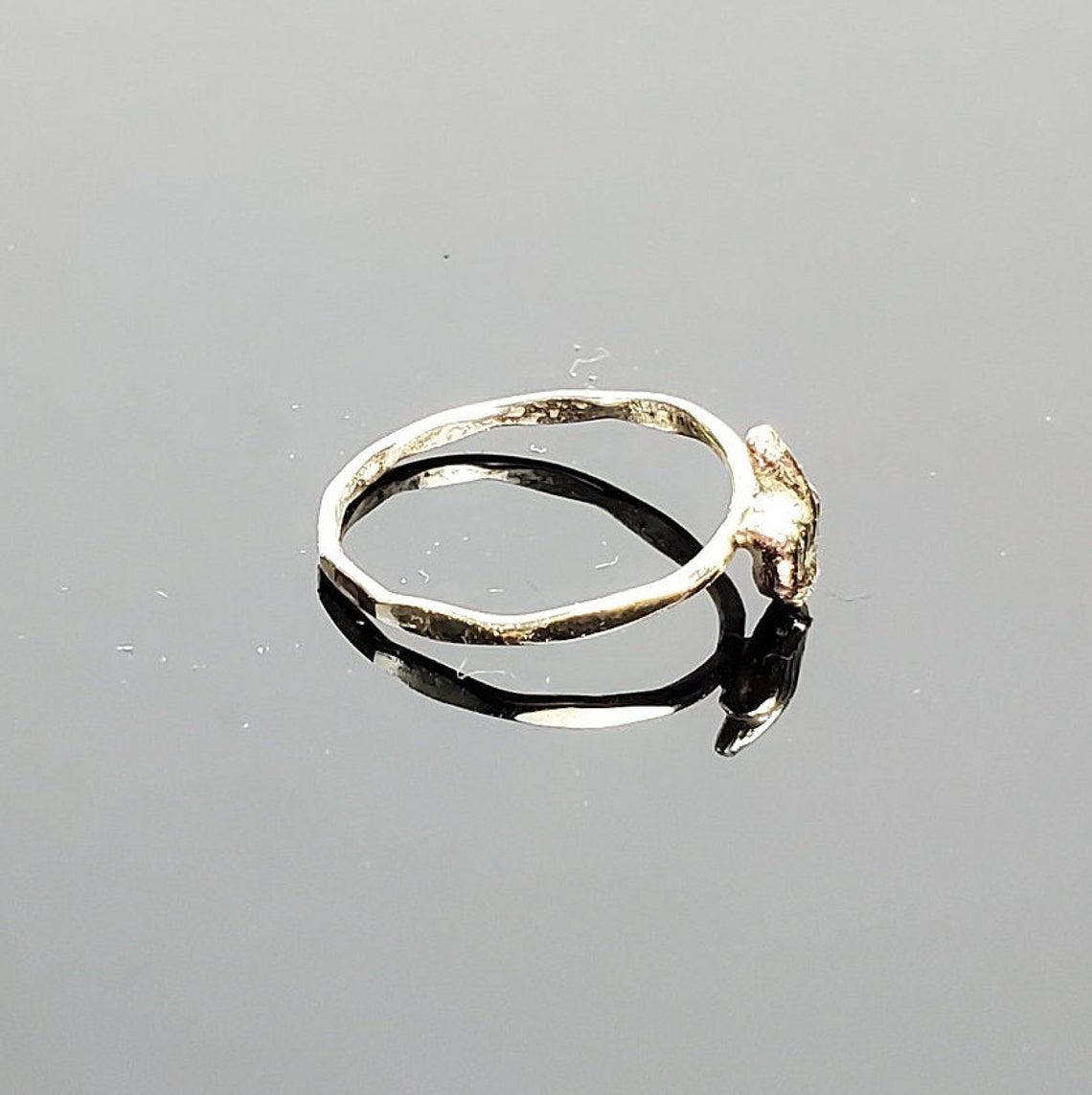 Solid 14K Gold Middle Finger Ring Etsy