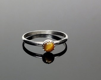 Sterling and Tiger Eye Stackable Ring