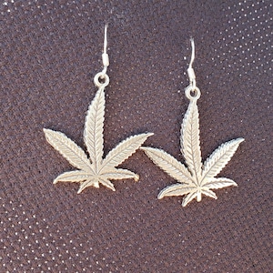 Sterling Silver Marijuana Earrings