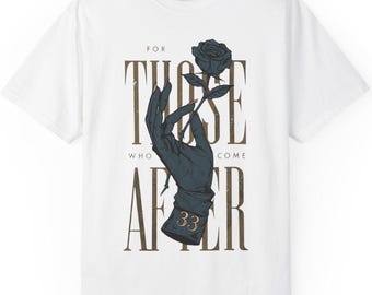 Camiseta de jugador con cita de Expedición 33, para quienes vienen después, ropa de rol de fantasía de Clair Obscur Gustave