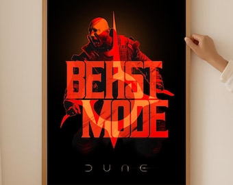 Póster de Rabban Harkonnen en Modo Bestia sin marco, arte mural de villano oscuro, impresión de furia de ciencia ficción intensa
