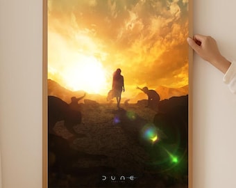 Póster de ciencia ficción "Sueño Profético" sin marco, arte visionario de Paul Atreides, lámina de ópera espacial surrealista.