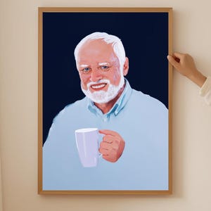 Hide The Pain Harold Meme Poster Unframed, Funny Old Man Wall Art Decor