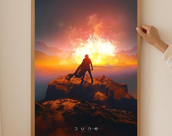 Póster sin marco de Paul MuadDib, líder del desierto, arte mural del Mesías Fremen, lámina de personaje épico de ciencia ficción.