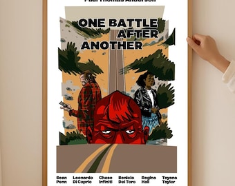 Póster de la película "One Battle After Another" sin marco, obra maestra de Paul Thomas Anderson, arte mural, impresión cinematográfica de 2026, decoración de pared.