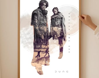 Vea el póster de la Profecía del Futuro sin marco, obra de Paul Atreides, Ojos Azules, impresión de ciencia ficción intensa.