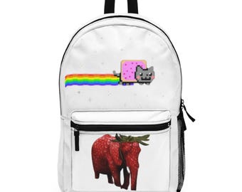 Whimsical Cartoon Backpack, Lightweight Polyester School Bag